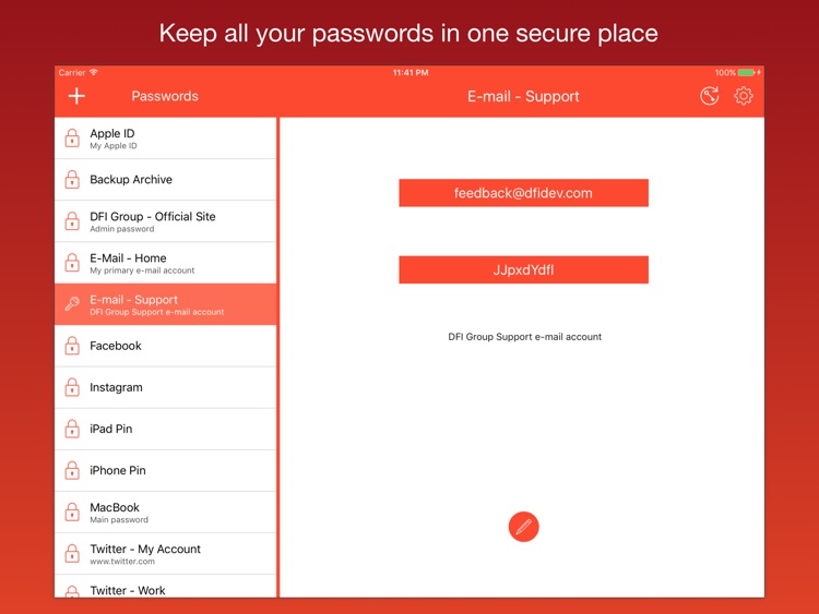 iPassworder for iPad App