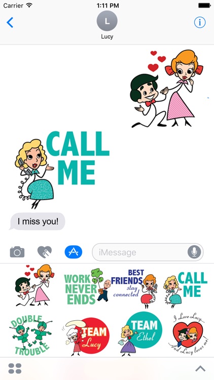I Love Lucy - Cartoon Stick Figure Stickers