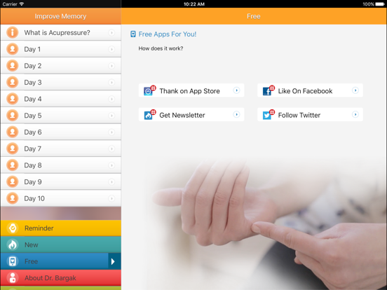 Instant Memory Trainer - Acupressure Point Massage iPad screenshot