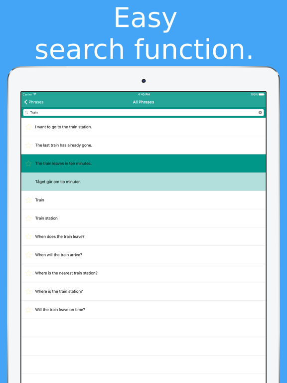 Simply Learn Swedish - Sweden Travel Phrasebook iPad screenshot 5 - Education app