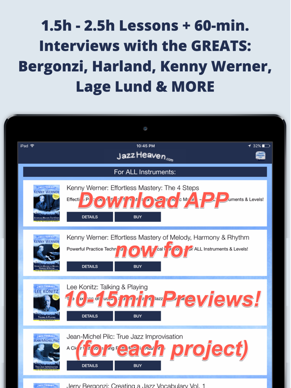 Jazz Licks Technique Harmony Improvisation Lessons iPad screenshot 2 - Music app