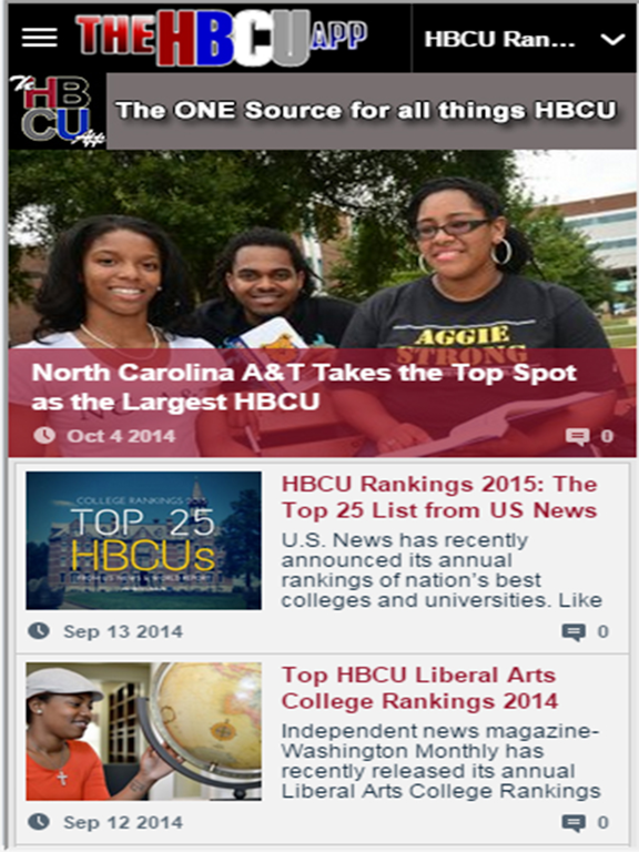 The HBCU App iPad screenshot 4 - News app