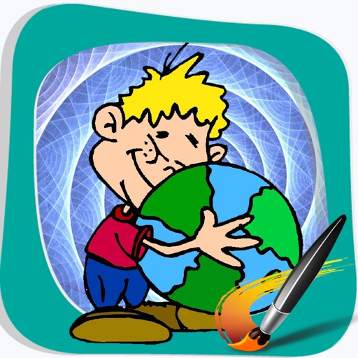 Earth Kids Coloring Best Version Icon