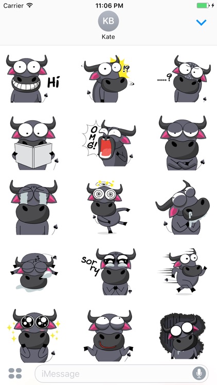 Yam The Funny Black Buffalo English Sticker
