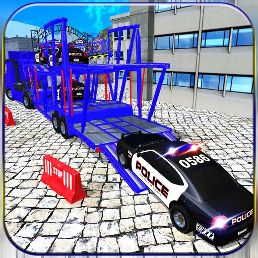 Multi Level Police Car Transporter Icon