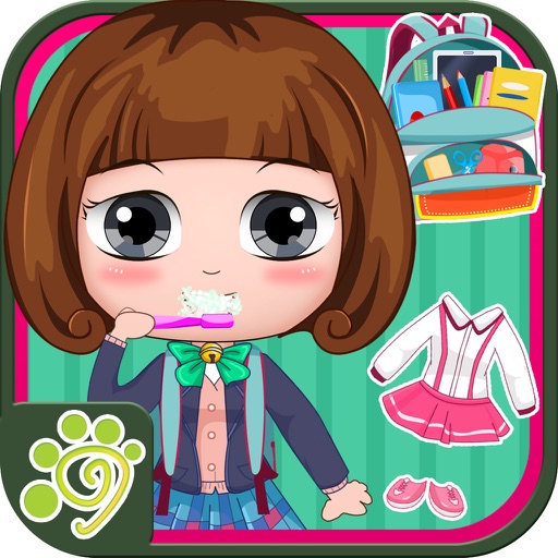 Belle prepare school days (happy box) girls game icon