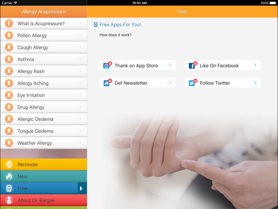 Allergy Acupressure Self-Treatment Massage Points! iPad screenshot