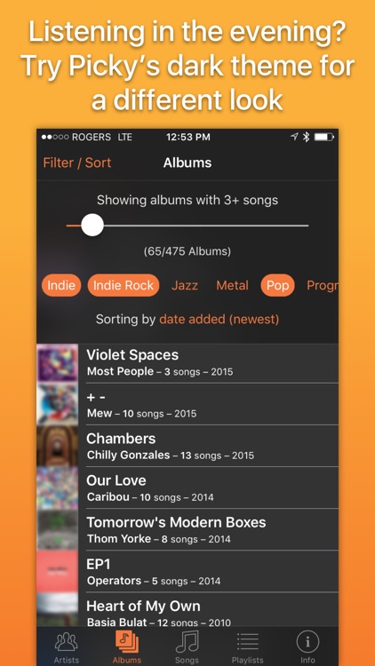 Picky: Filter, queue, and play your music screenshot-3