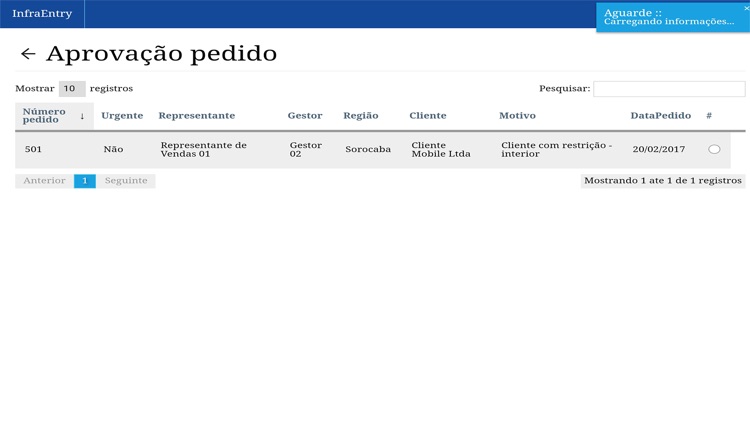 InfraEntry Aprovador