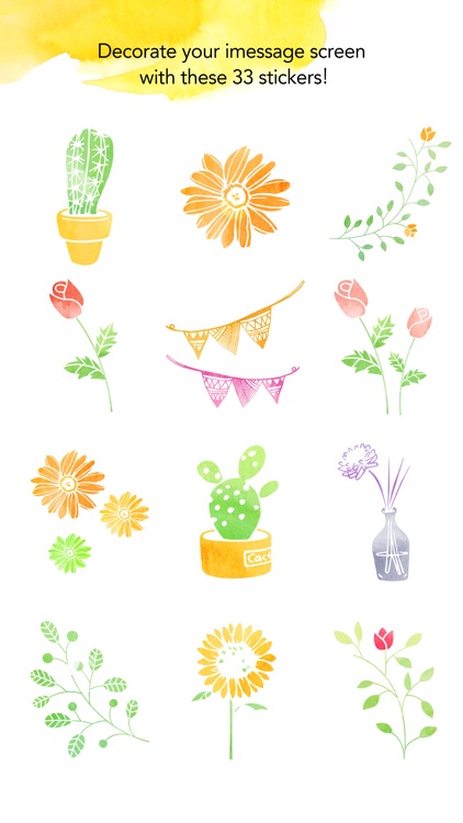 Watercolor illustrations stickers