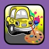 Cartoon painting and drawing police cars coloring