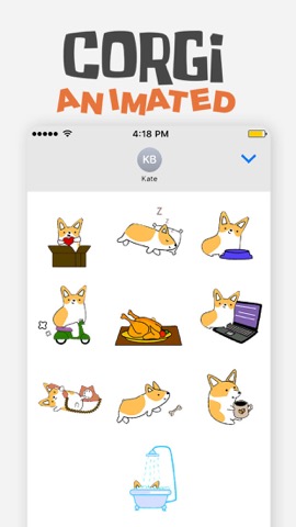 Cute Corgi Animated Stickersのおすすめ画像5