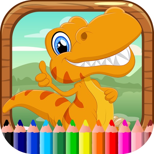 Dinosaur Coloring Book Kids Learn Drawing,Painting Icon