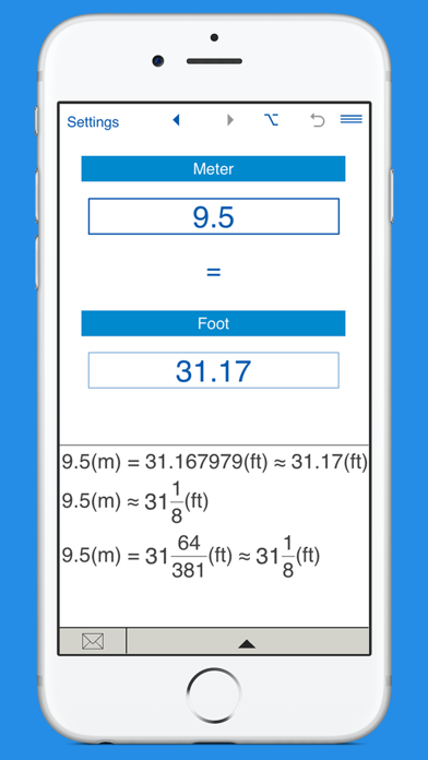 Feet to Meters and Meters to Feet length converter Screenshot