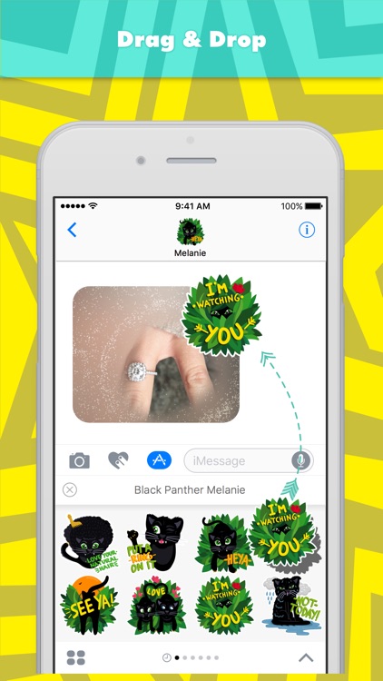 Black Panther Melanie stickers for iMessage