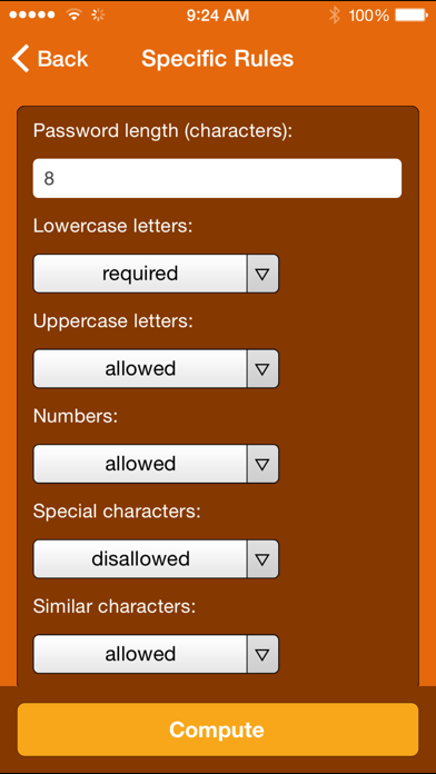 Screenshot #3 pour Wolfram Password Generator Reference App