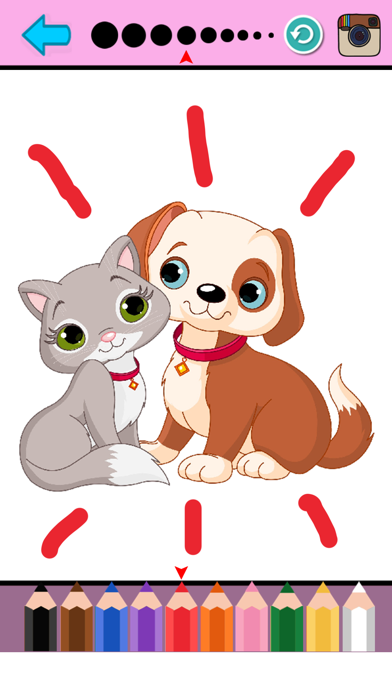 Cat and Dog Coloring Pages - Drawing Game for Kids screenshot 4