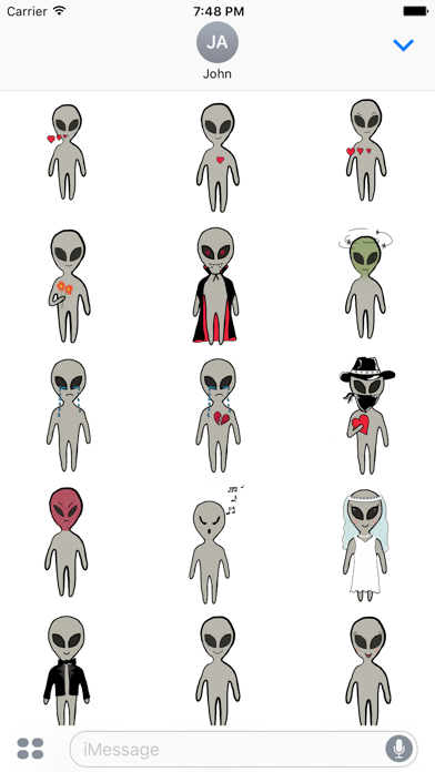 Alien Valentine's Stickers screenshot