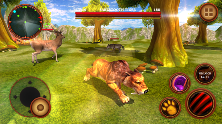 军刀 牙 虎 生存 模拟 器 游戏 : 野生 动物 免费 screenshot 1