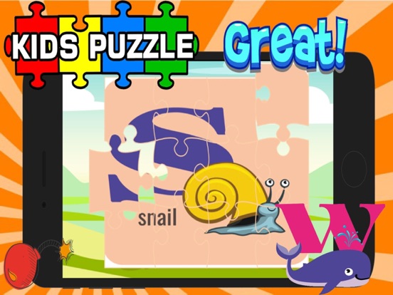 ABC Animal Puzzle Jigsaw-Kid English Learning Free iPad screenshot