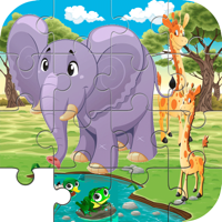 Elephant and Giraffe Puzzle Game Life Skill