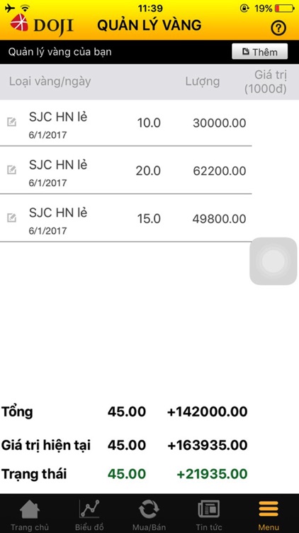 Giá Vàng - Doji screenshot-3