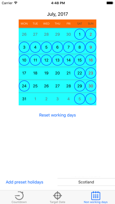 Working Day Countdown IPhone App AppWereld