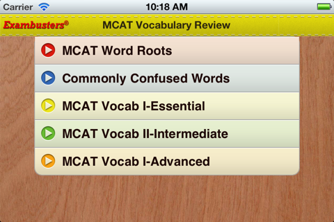 MCAT Prep Verbal Flashcards Vocabulary Exambusters screenshot 2