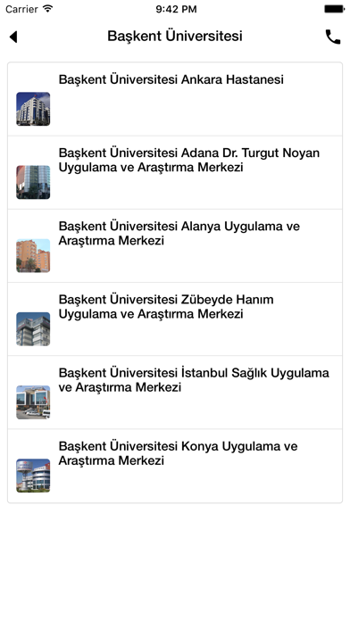 Başkent Üniversitesi Hastaneleri iPhone screenshot