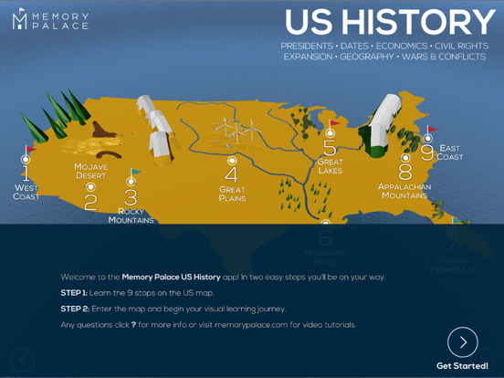 Memory Palace - US History iPad screenshot 4 - Education app