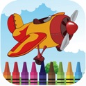 Sky plane rolling coloring book games for kids icon