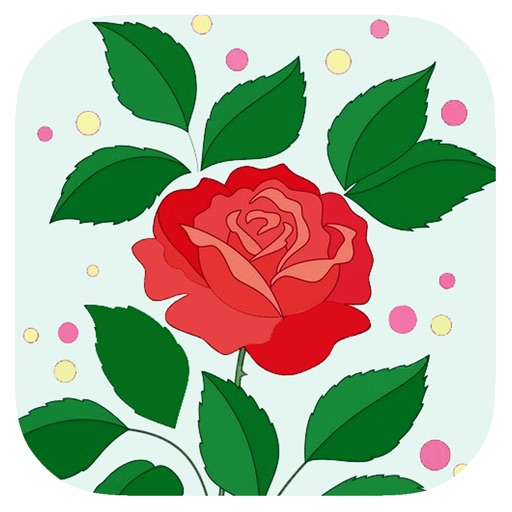 Coloring Page Roses Game For Kids Version Icon