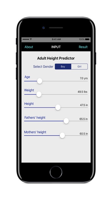 Screenshot #1 pour Adult Height Predictor