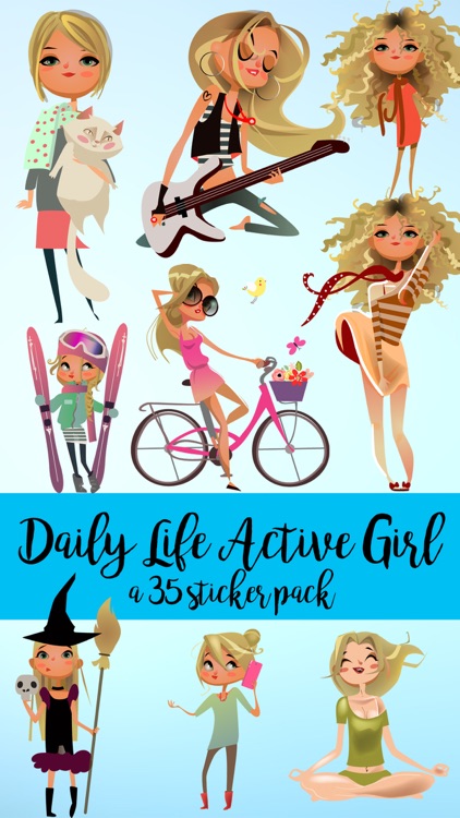 Daily Life Active Girl Sticker Pack