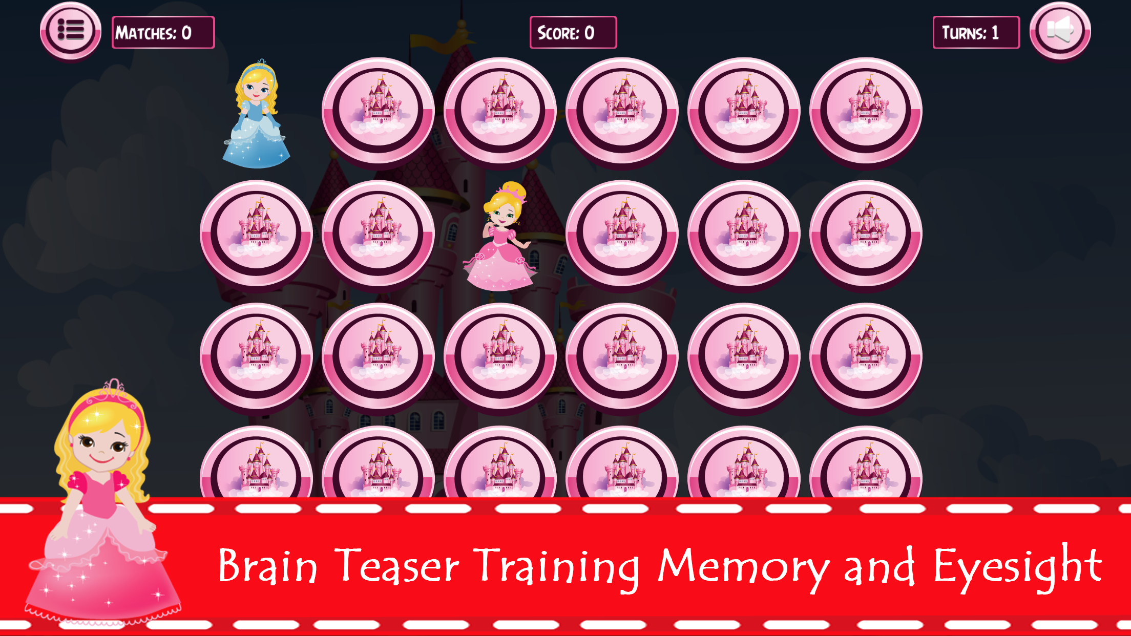 Princess Matching Remember Puzzles Games For Kids