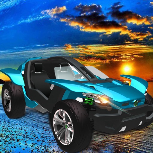 3D Cartoon Beach: Mad Mud Fury Racing Car