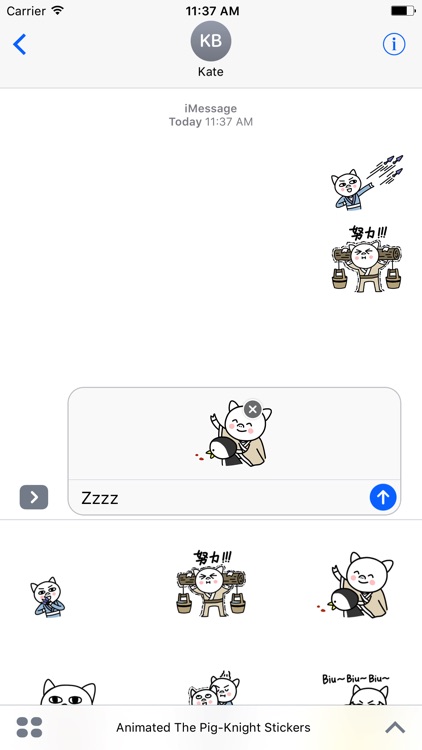Animated The Pig-Knight Stickers For iMessage