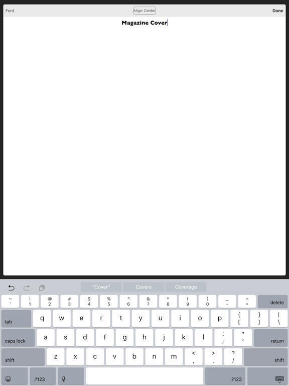 Magazine Cover - Filter, Add text style, 3D effect iPad screenshot