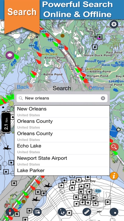 Gulf of Mexico offline nautical charts for fishing