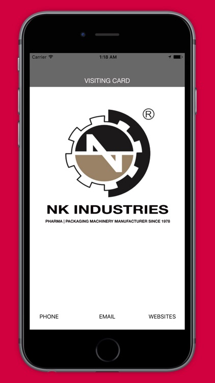 N.K.INDUSTRIES VISITING CARD APP