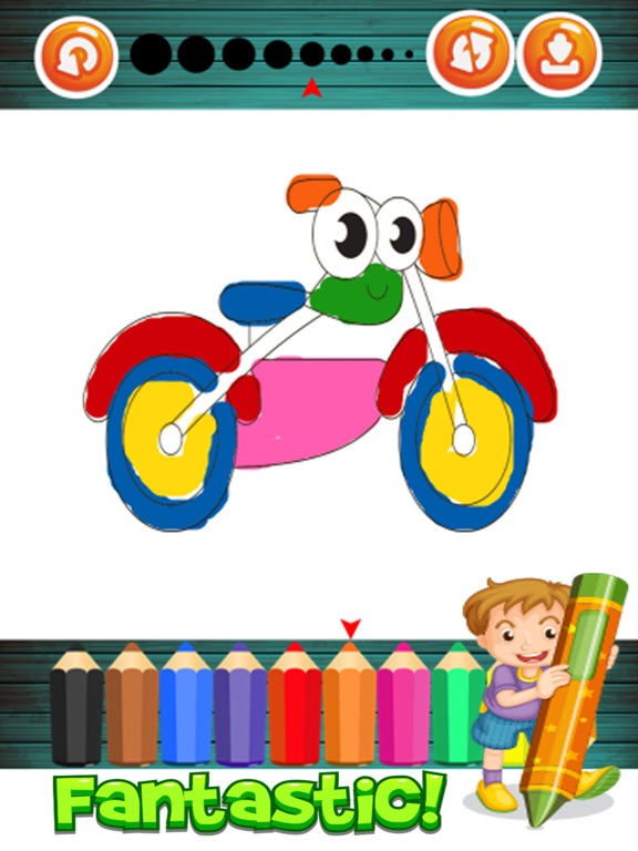 Vehicles coloring pages for kindergarten activitie iPad screenshot