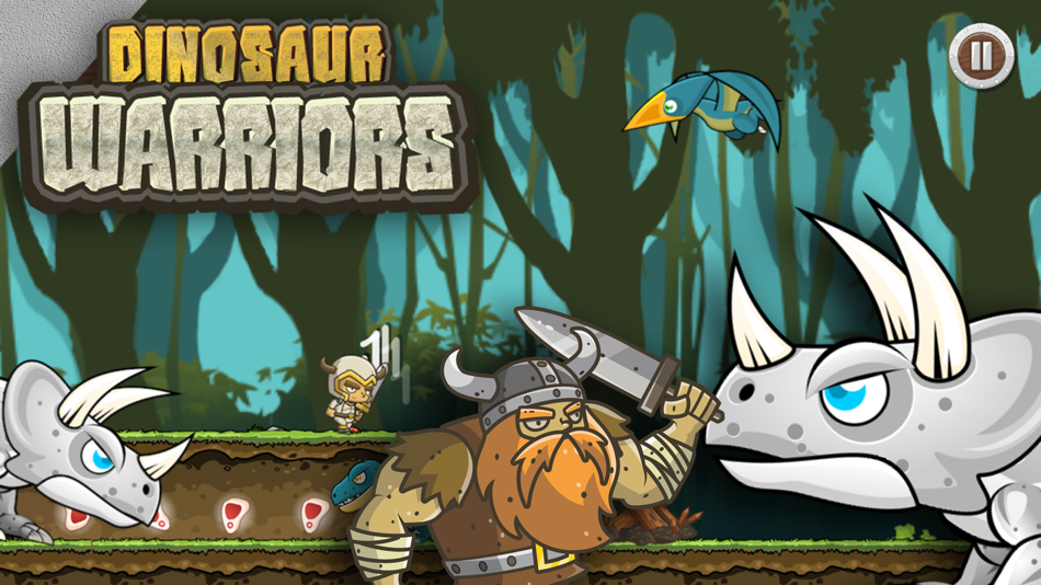 Dinosaur VS Warriors - Chibi Runner At Jurassic - 1.0 - (iOS)