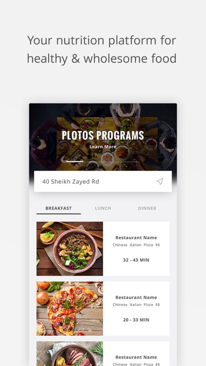 Plotos: healthy food delivery