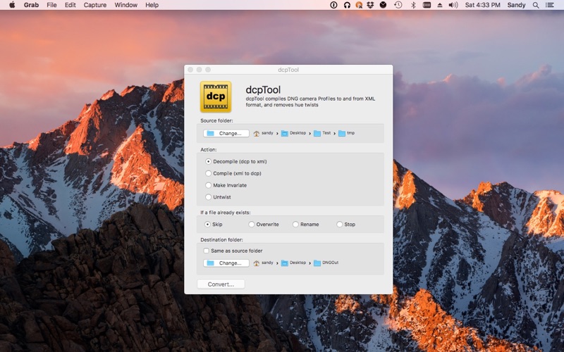 dcpTool screenshot