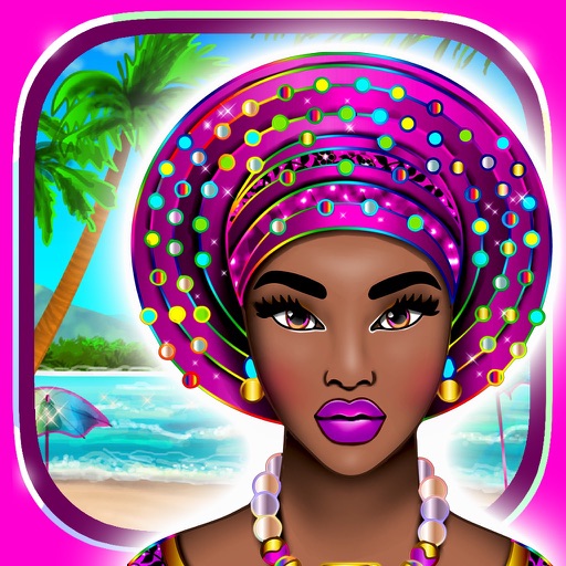 Tropical Princess with Fun Coloring Dress Up Games Icon