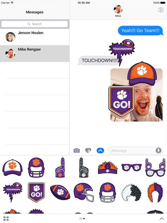 Screenshot #4 pour Clemson Tigers Plus Stickers for iMessage