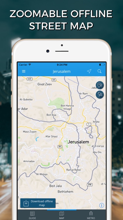 Jerusalem Travel Guide with Offline Street Map screenshot-3