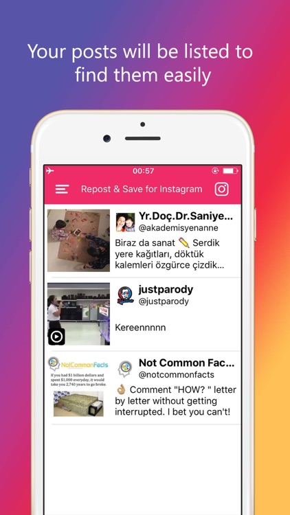 Repost for Instagram App- Video Photo Url on iPad