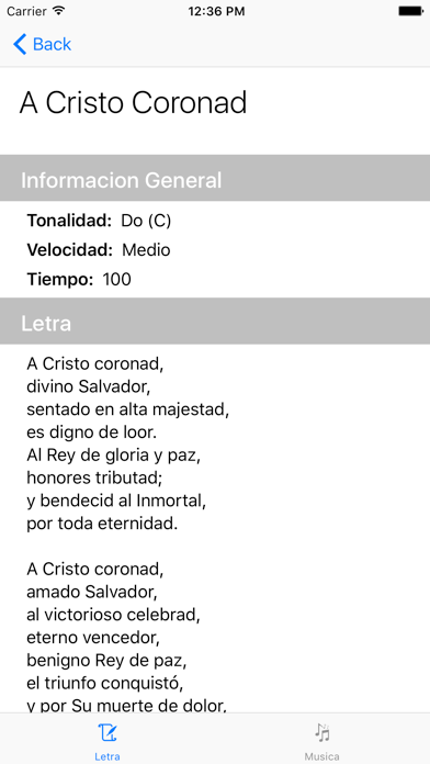 Himnario AcE iPhone screenshot 1 - Music app