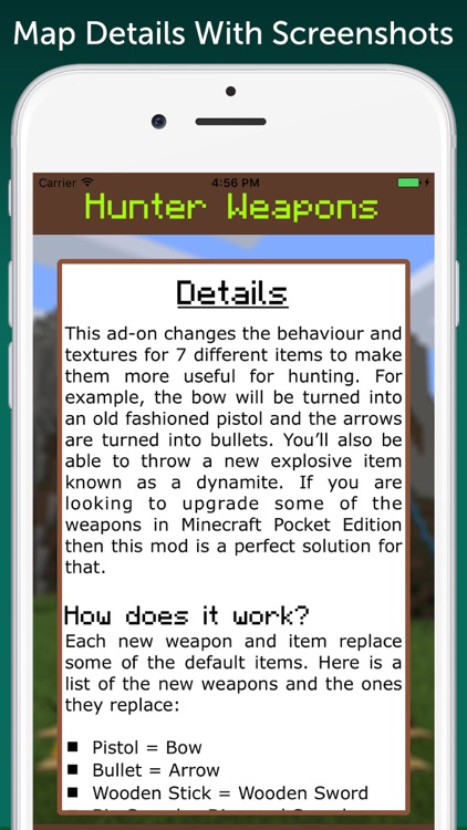 Hunter Weapons Add-On for Minecraft PE: MCPE